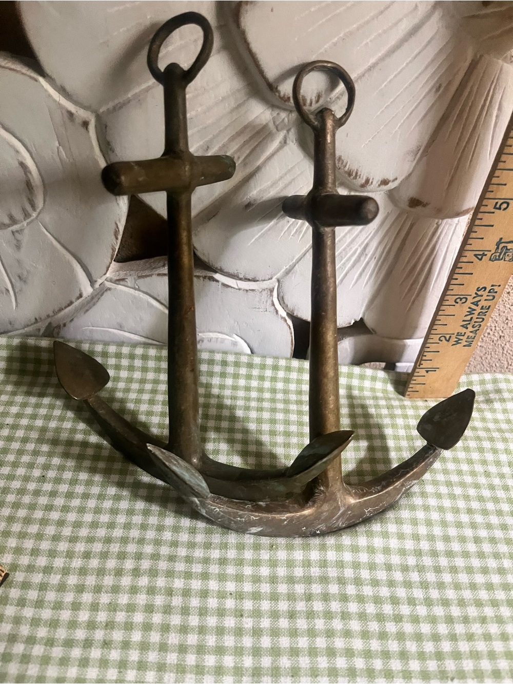 Decorative Metal Anchor Wall Hooks in Antique Brass Finish